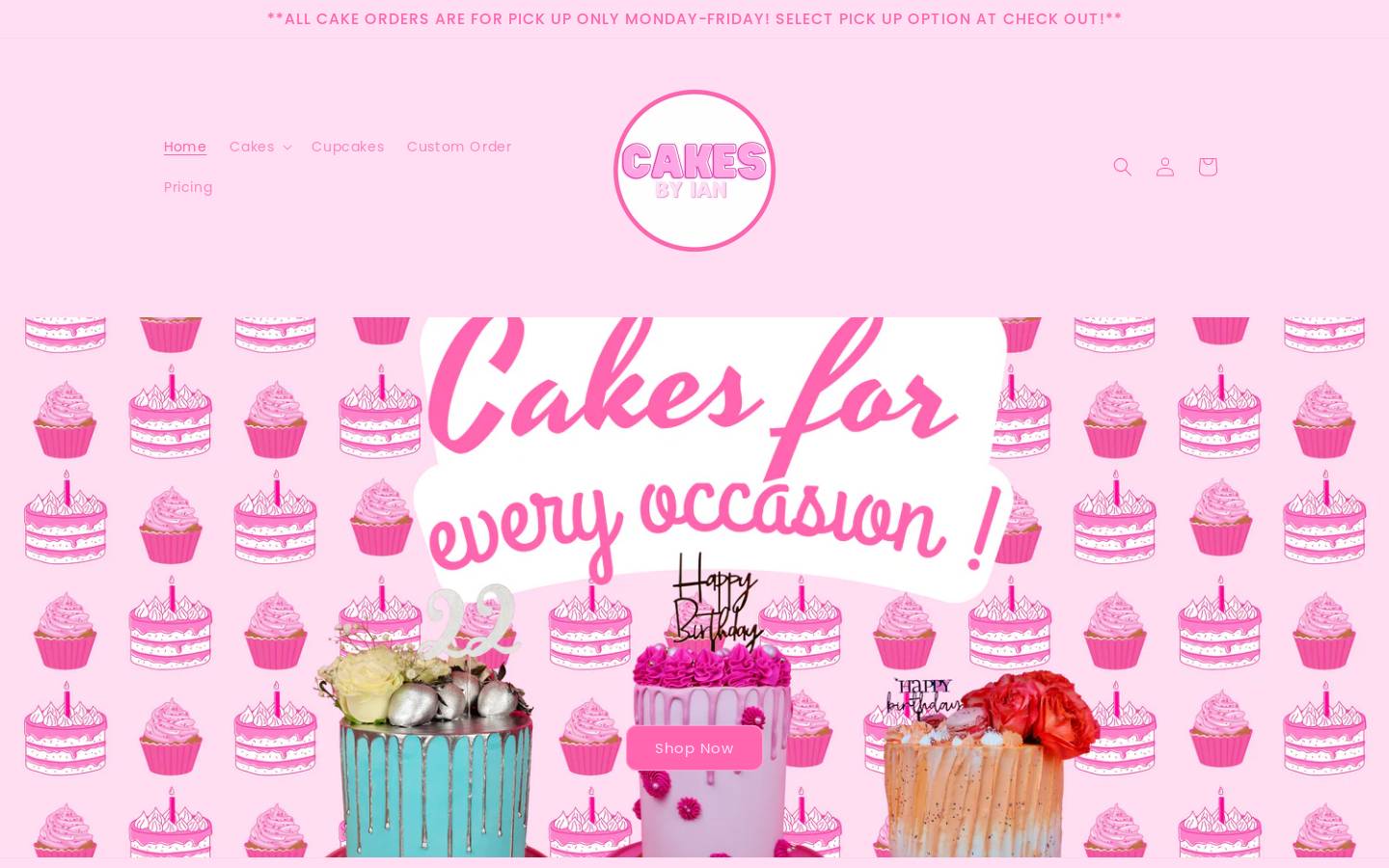 cakesbyian.com homepage screenshot