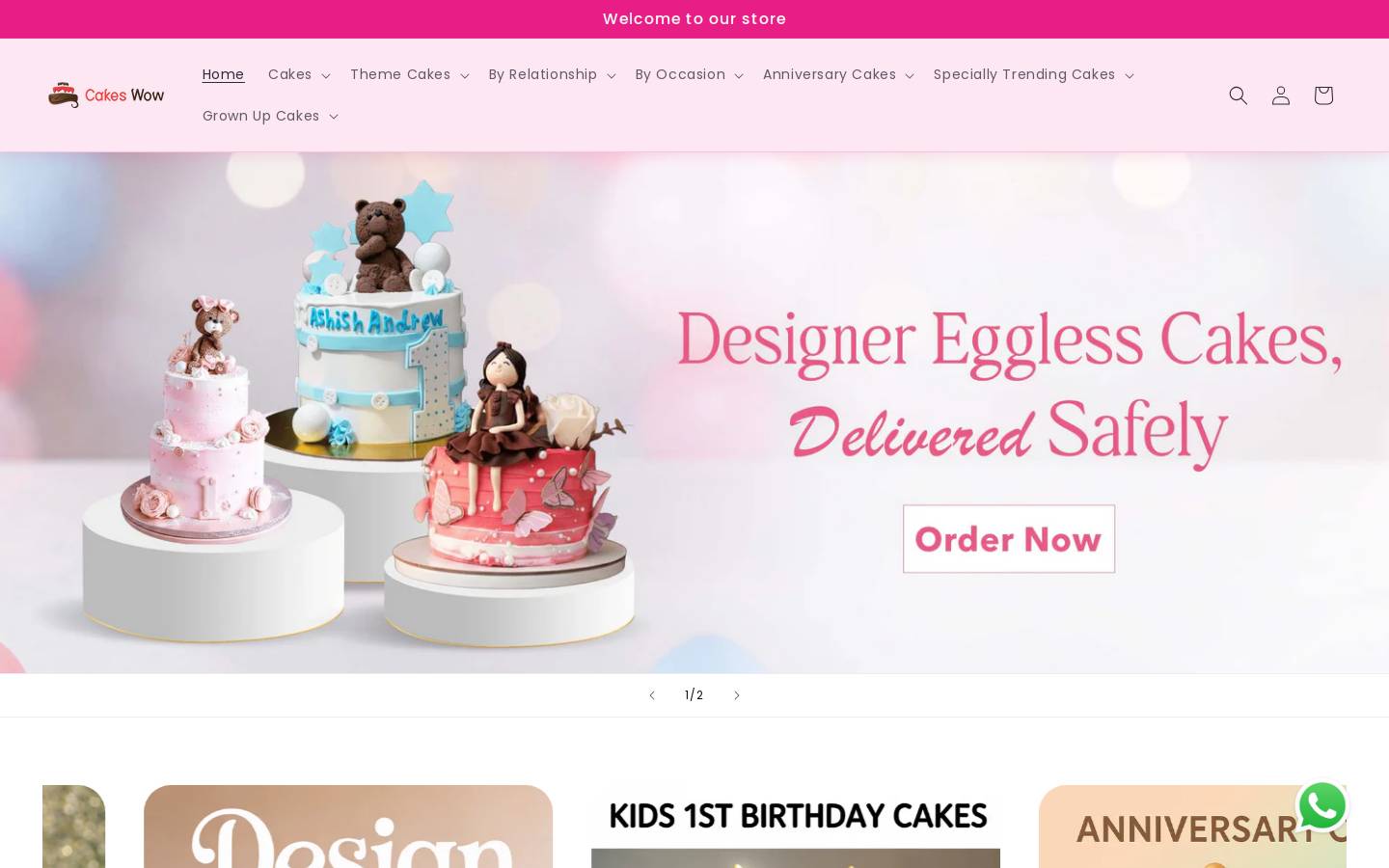 cakeswow.com homepage screenshot