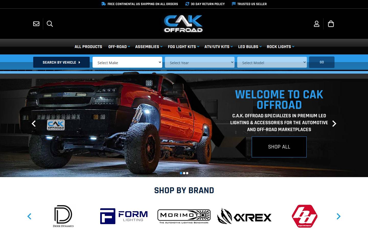 cakoffroad.com homepage screenshot