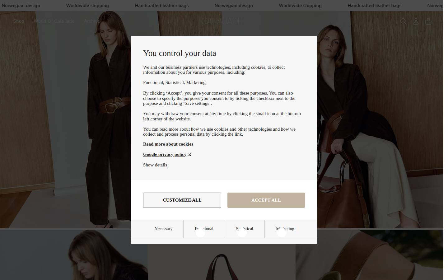 CALA JADE homepage screenshot