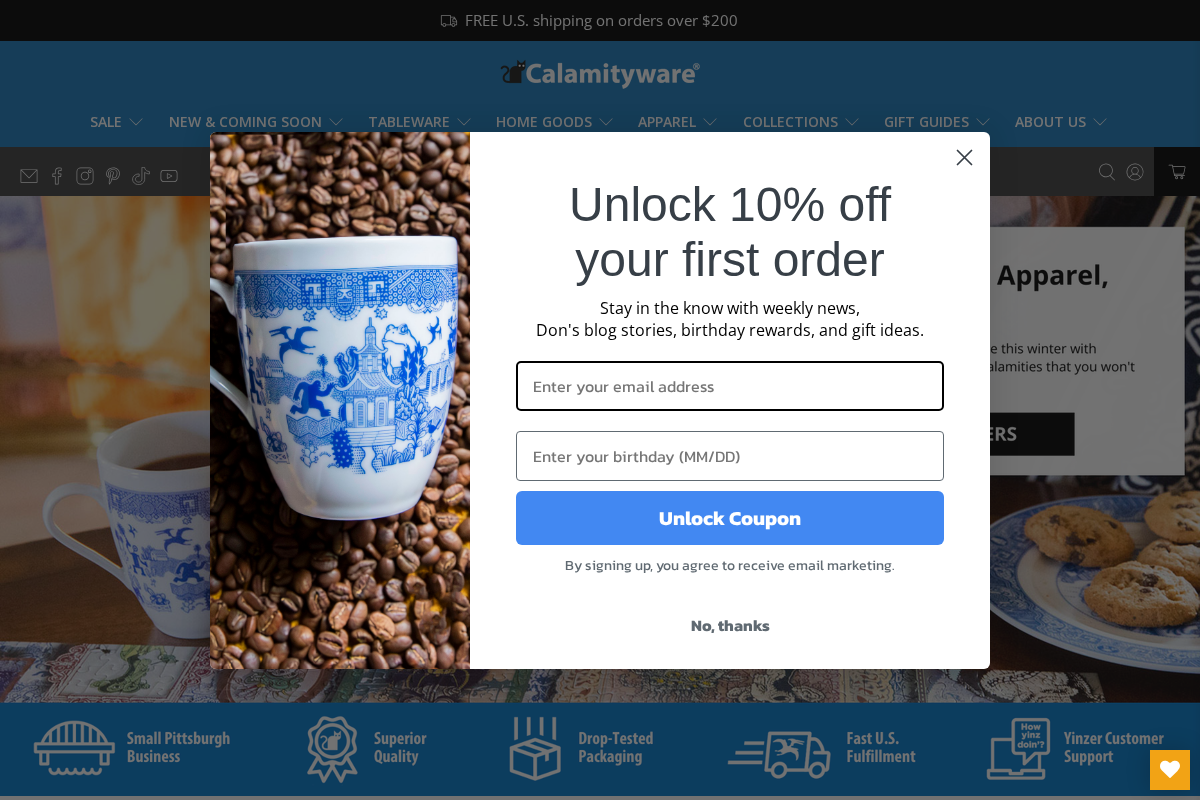 Calamityware homepage screenshot