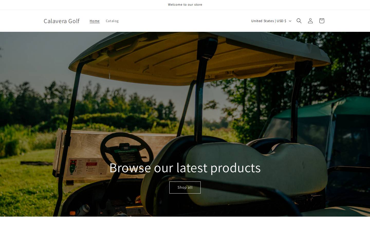 calaveragolf.com homepage screenshot