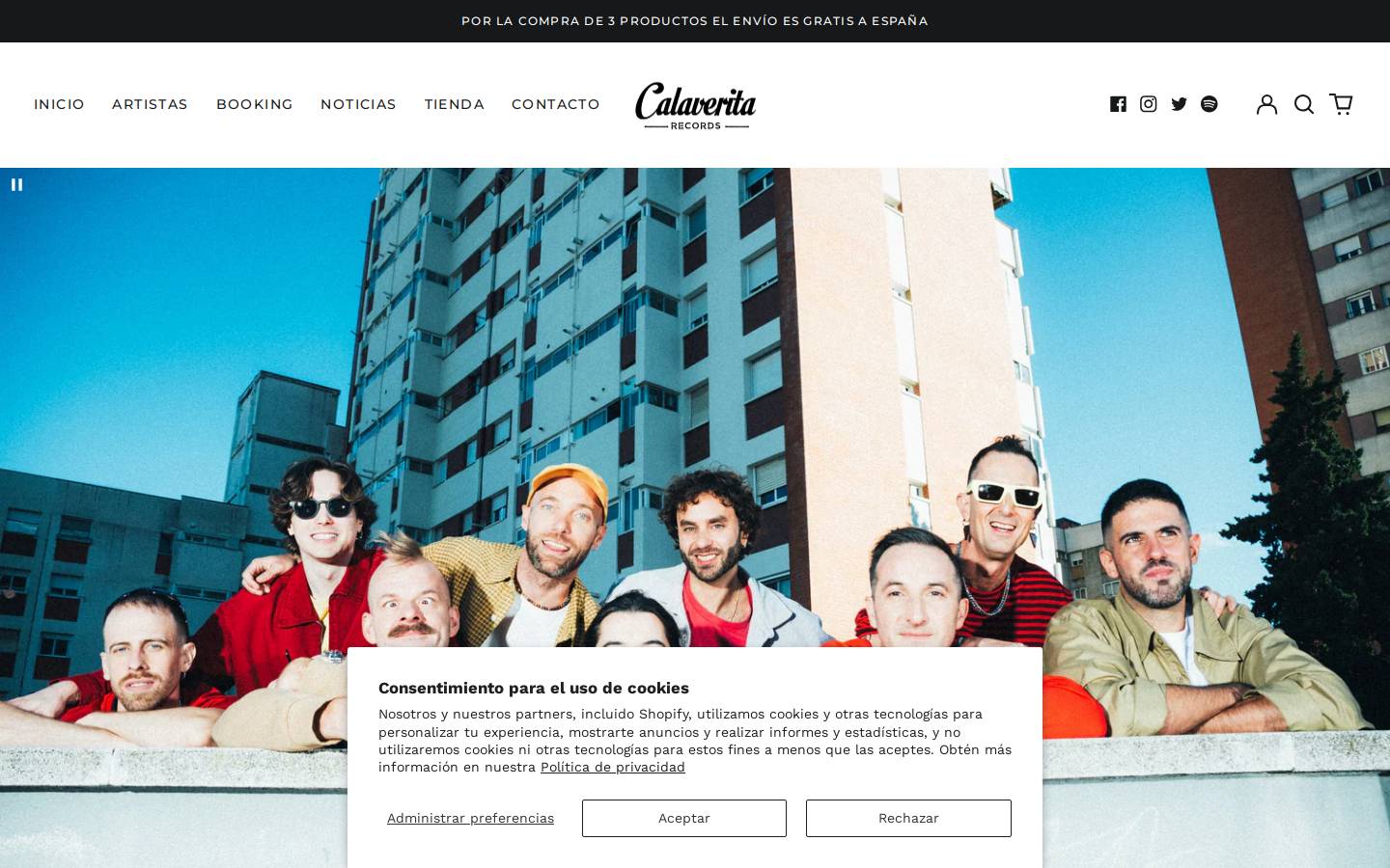 calaveritarecords.com homepage screenshot