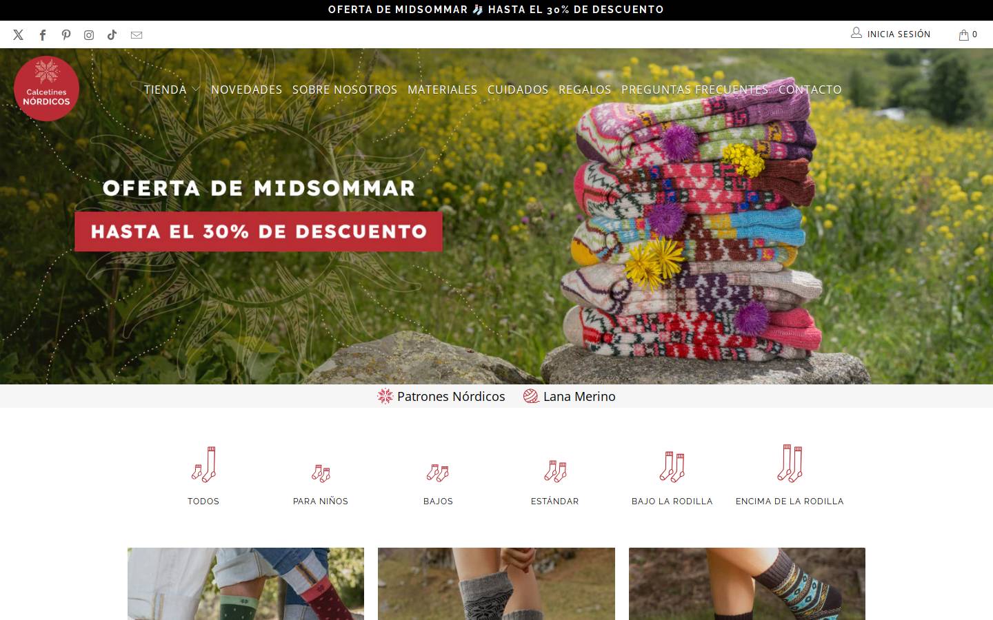 calcetinesnordicos.es homepage screenshot