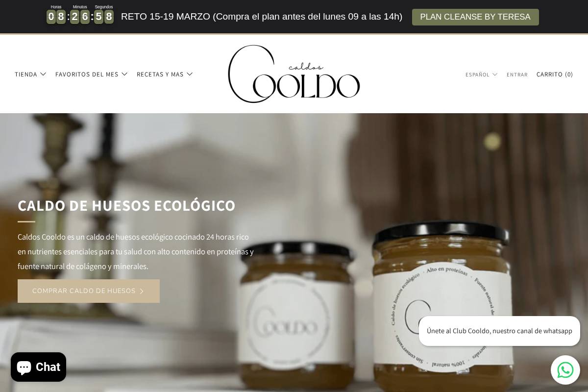 Caldos Cooldo homepage screenshot