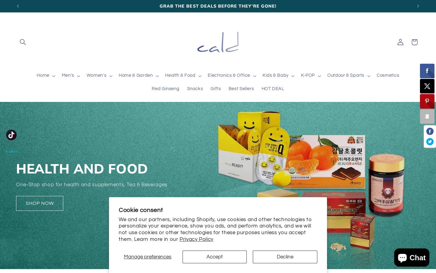 caldstore.com homepage screenshot