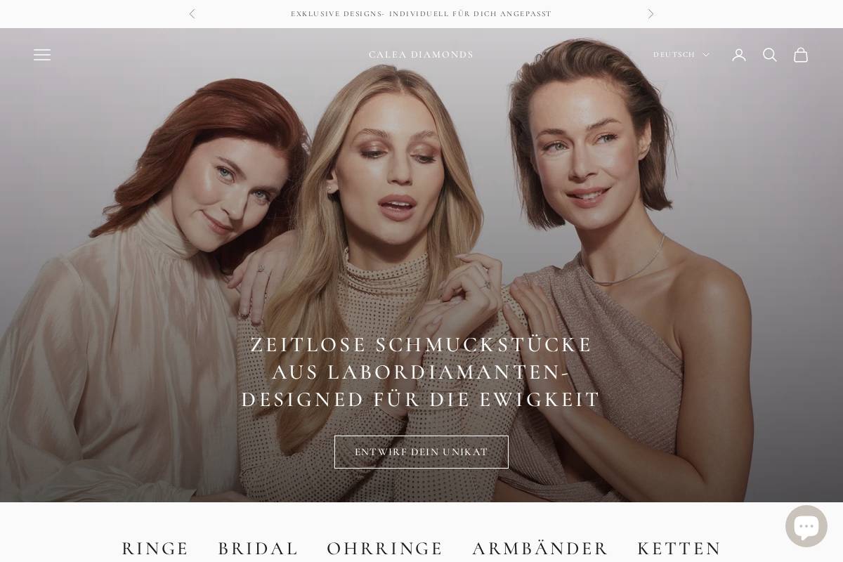 caleadiamonds.com homepage screenshot