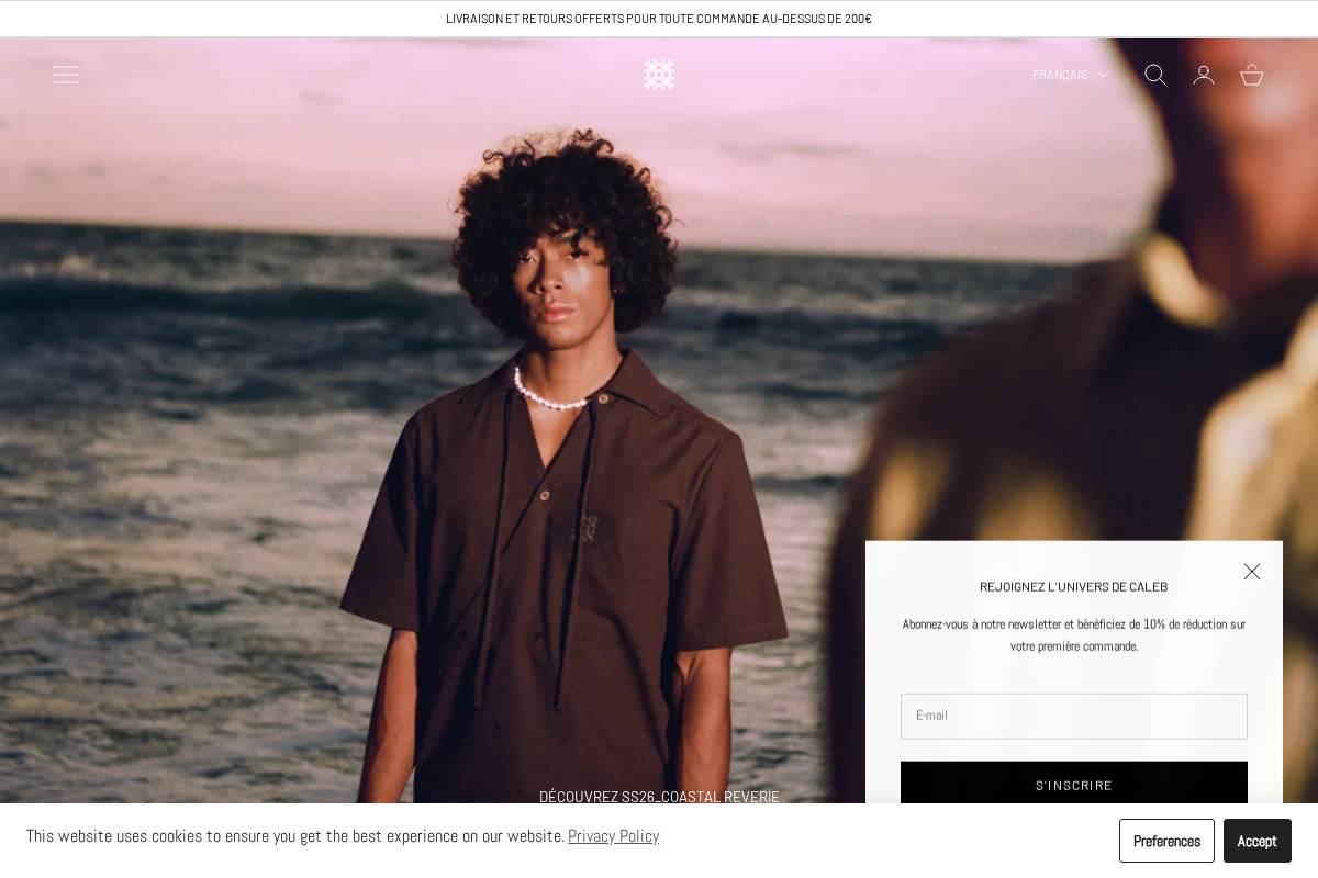 calebparis.com homepage screenshot