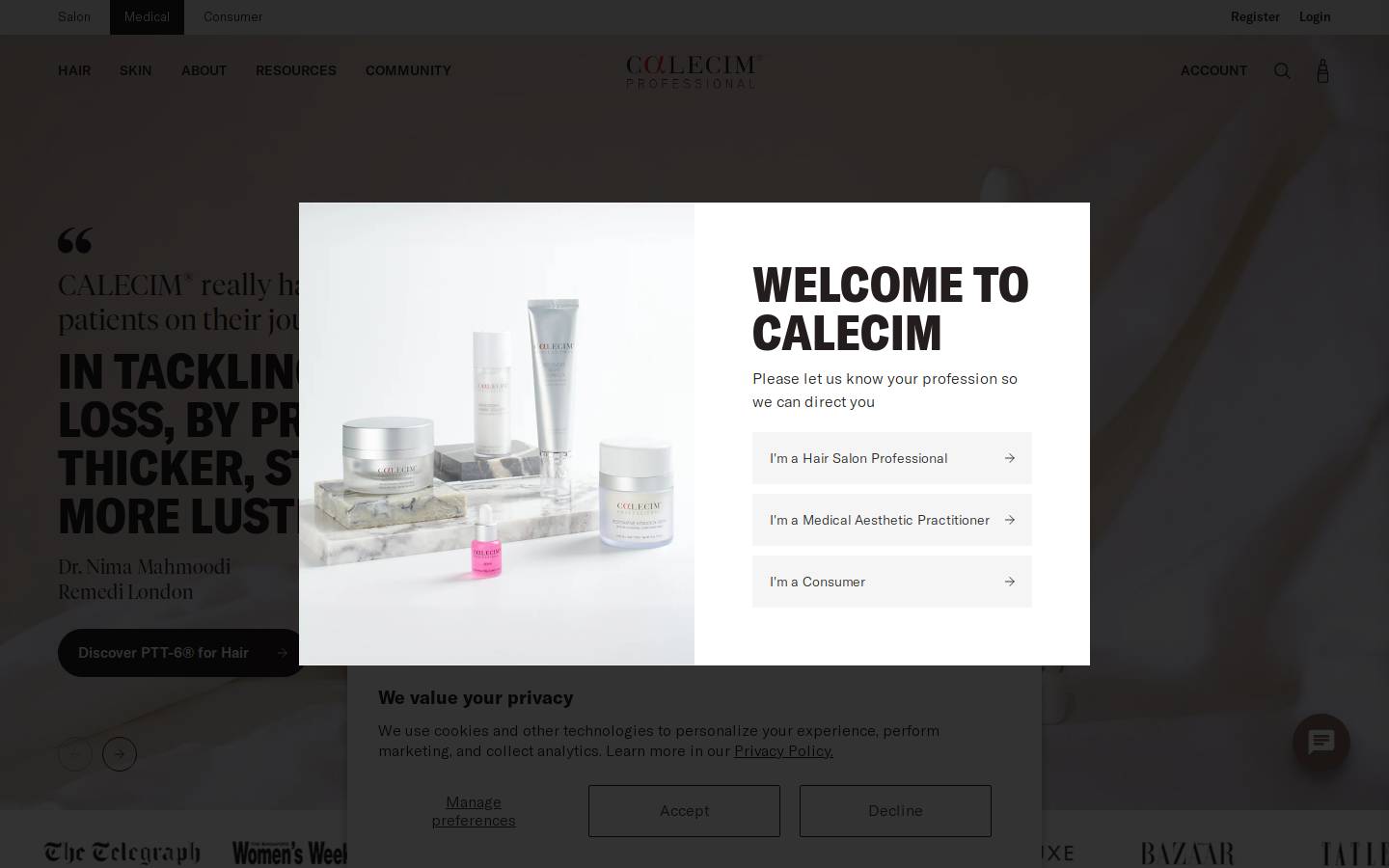 calecimpro.com homepage screenshot
