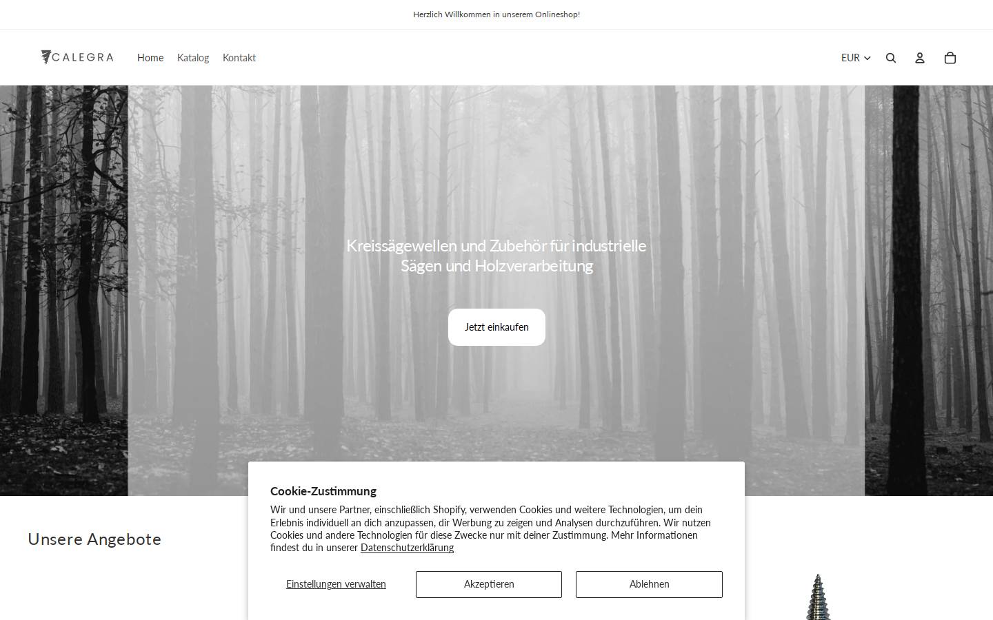 calegra-shop.com homepage screenshot