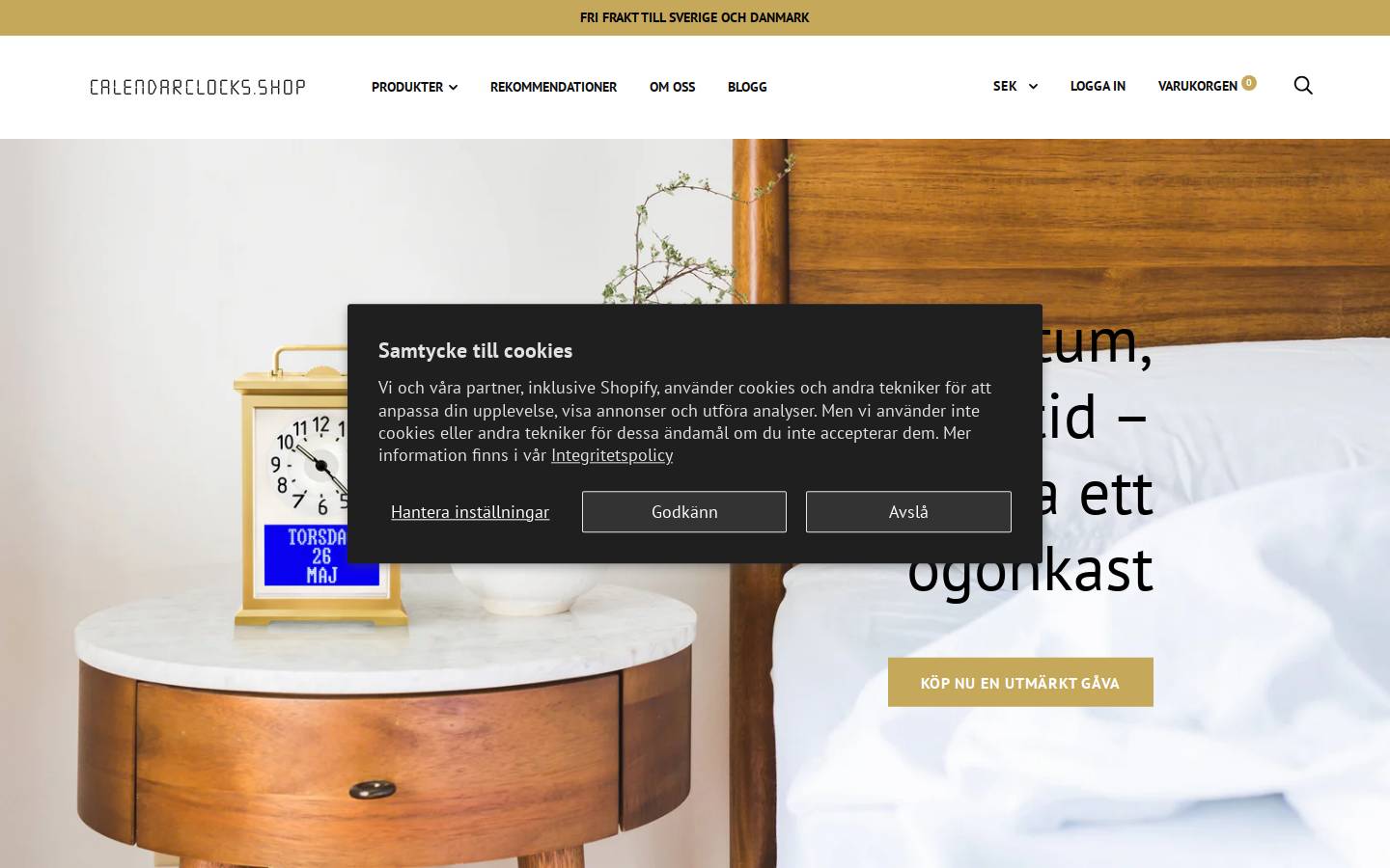 calendarclock.shop homepage screenshot
