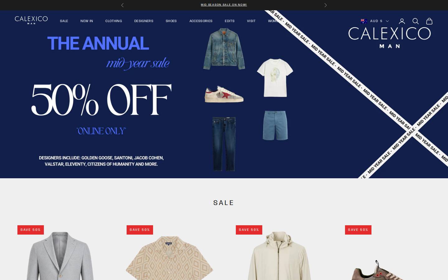 calexicoman.com.au homepage screenshot