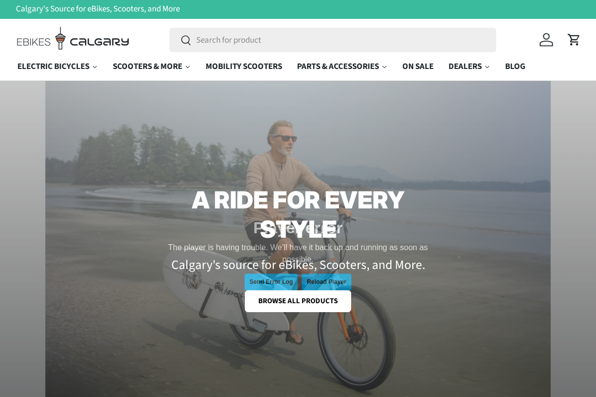 eBikesCalgary homepage screenshot
