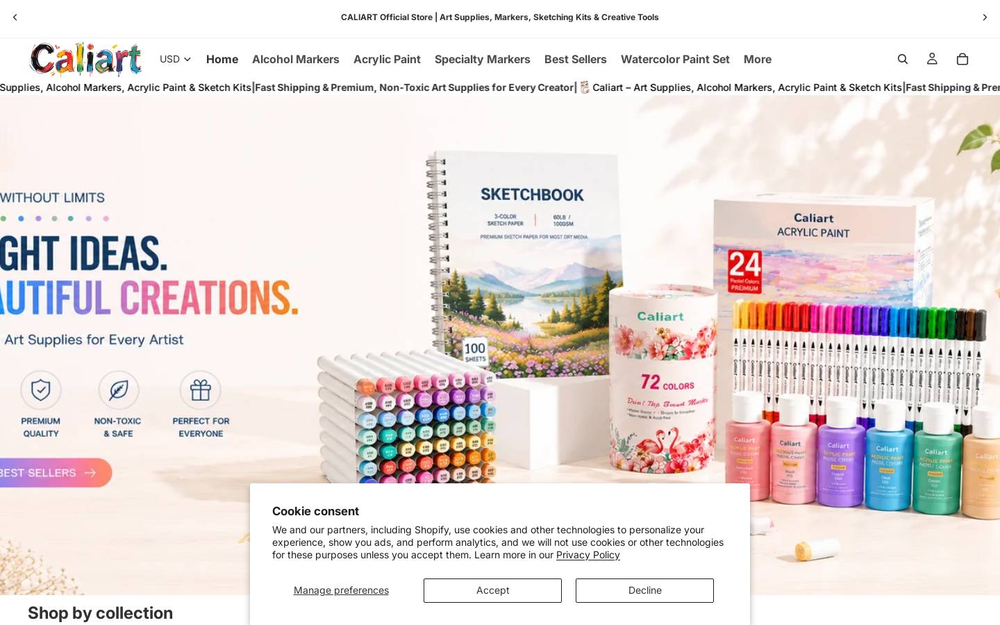 caliartsupplies.com homepage screenshot