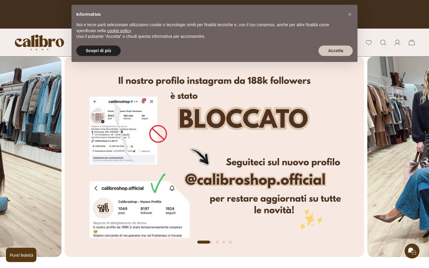 Calibro Shop homepage screenshot