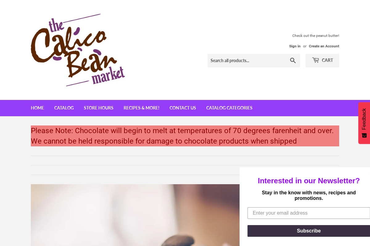 Calico Bean Market homepage screenshot