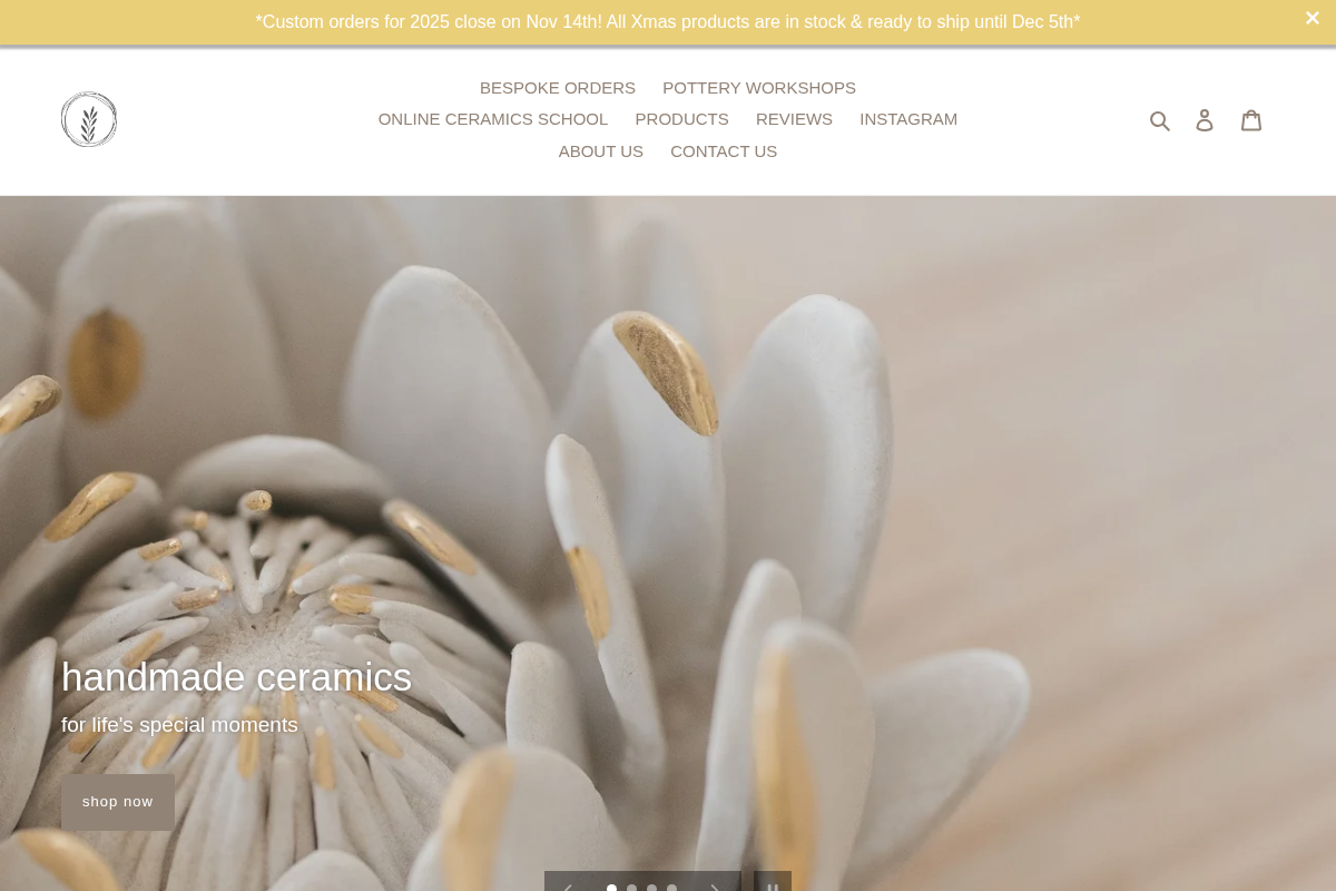 Calico Ceramics homepage screenshot