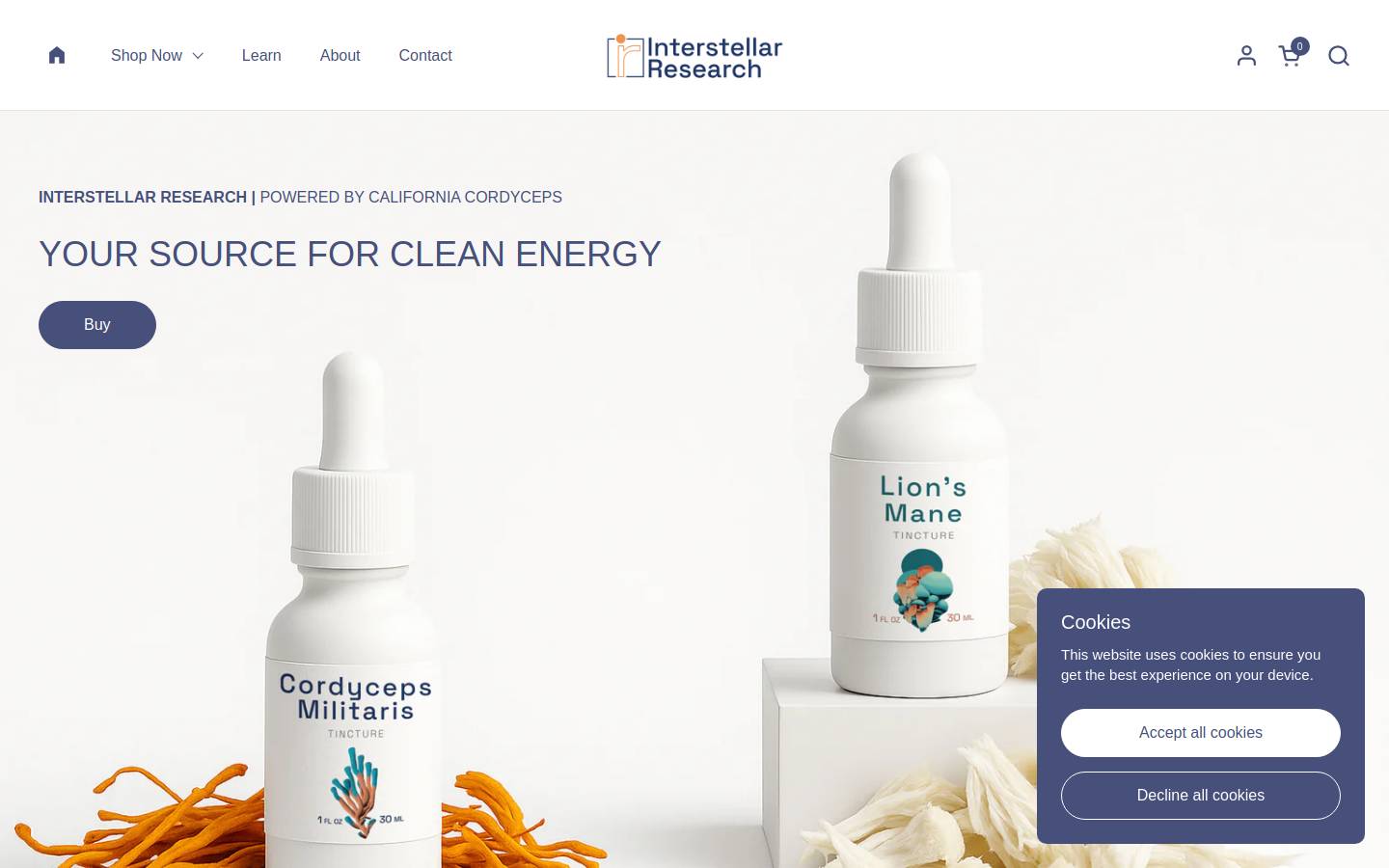 californiacordyceps.com homepage screenshot