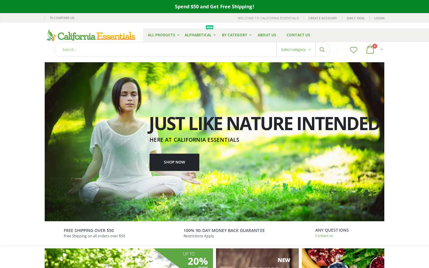 californiaessentials.net homepage screenshot