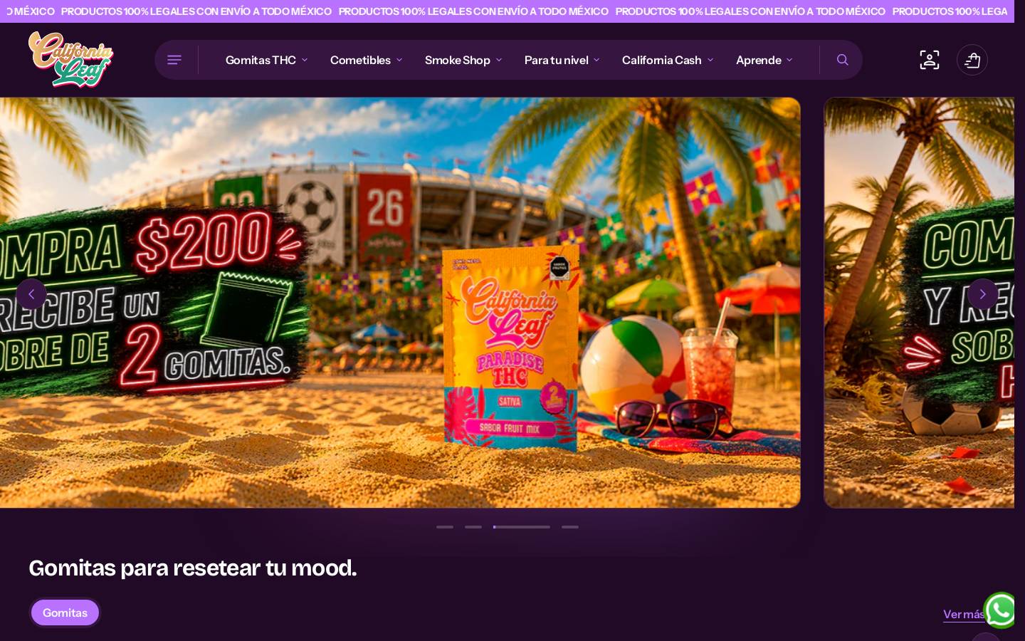 californialeaf.com.mx homepage screenshot