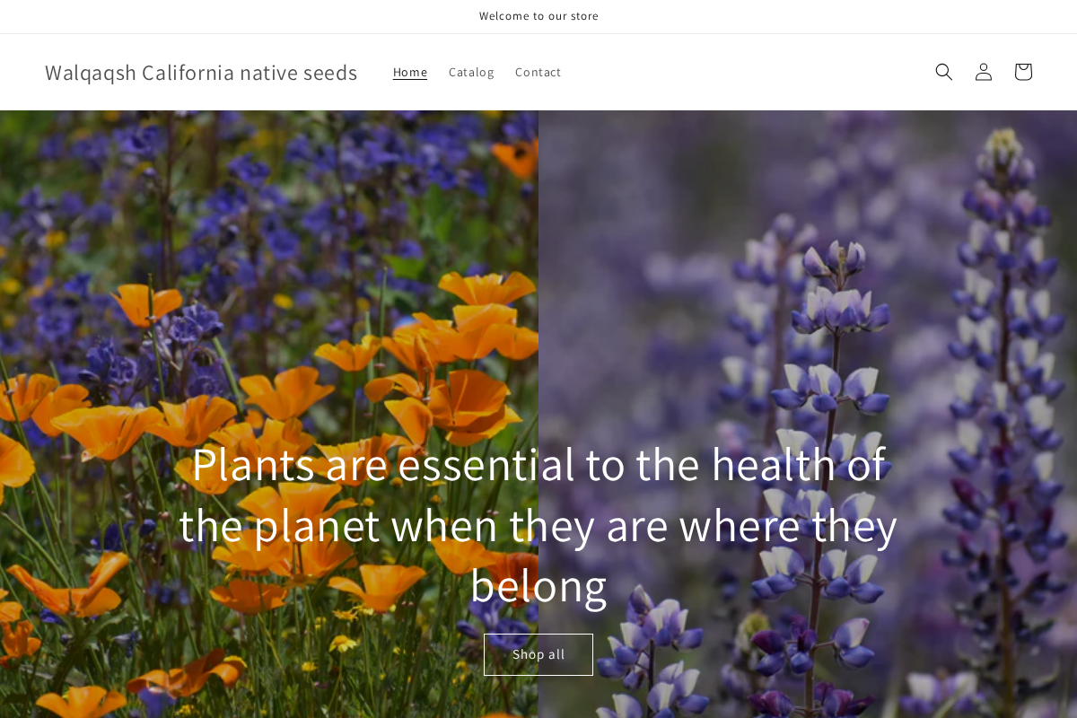 Walqaqsh California native seeds homepage screenshot