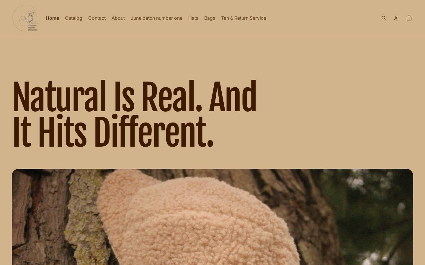 californianaturalsheepskins.com homepage screenshot