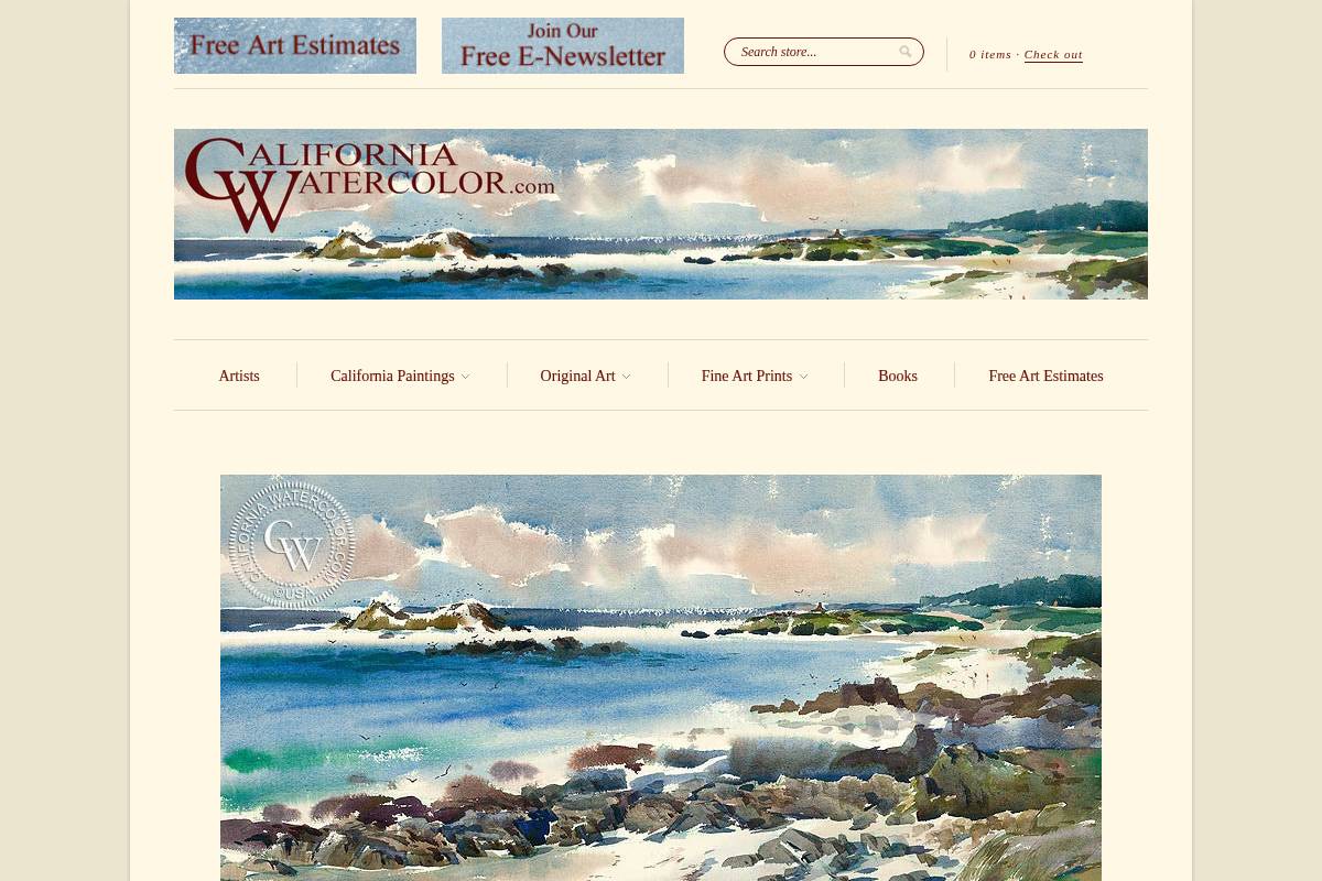 californiawatercolor.com homepage screenshot