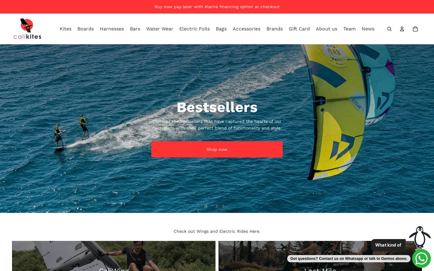 calikites.com homepage screenshot