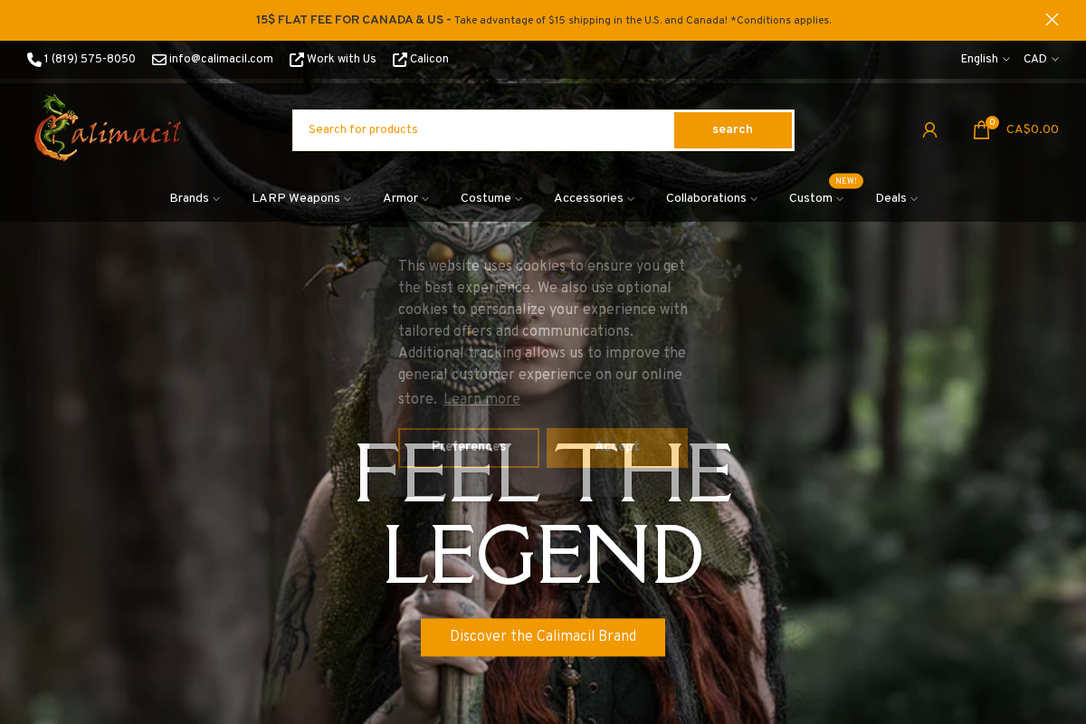 Calimacil homepage screenshot