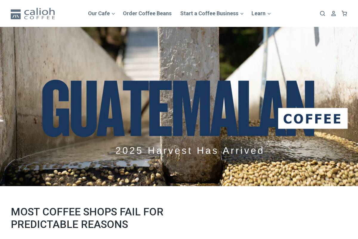 caliohcoffee.com homepage screenshot