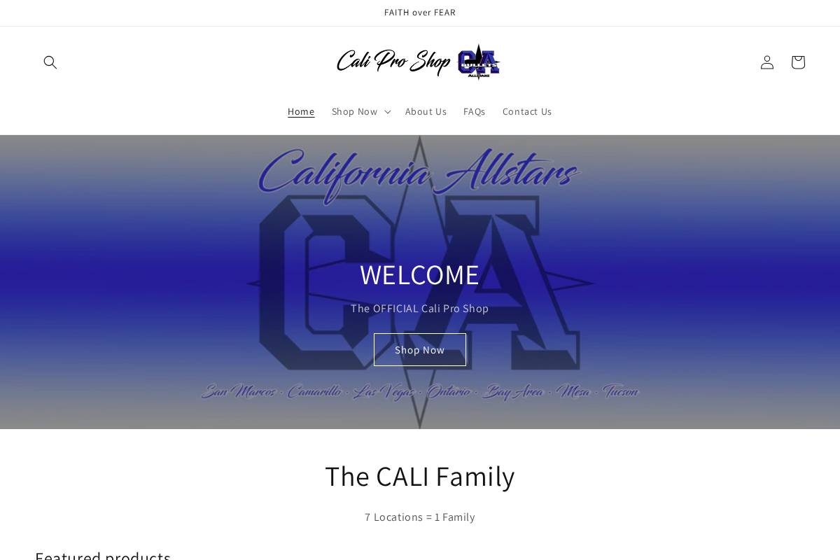 caliproshop.com homepage screenshot