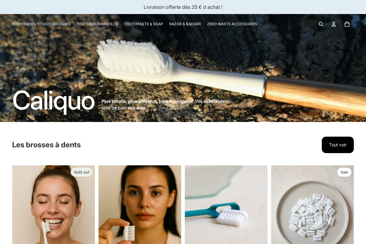 Caliquo homepage screenshot