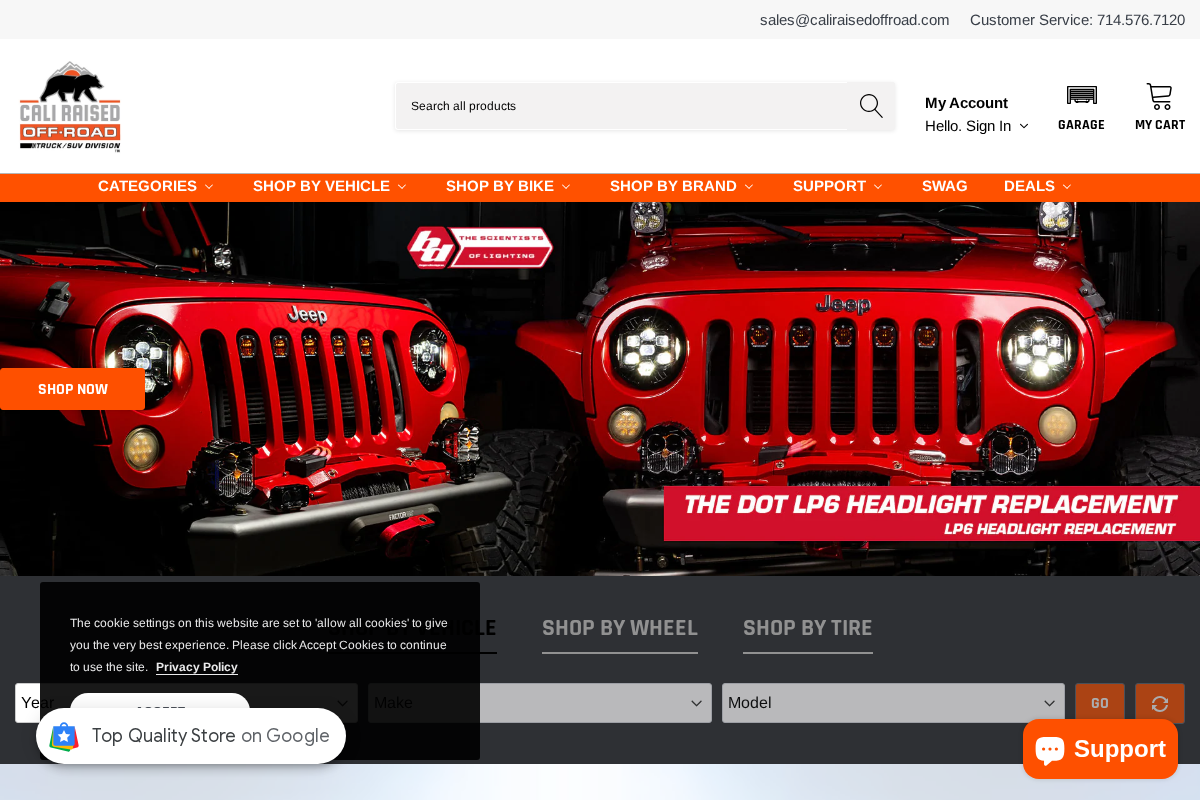 caliraisedoffroad.com homepage screenshot