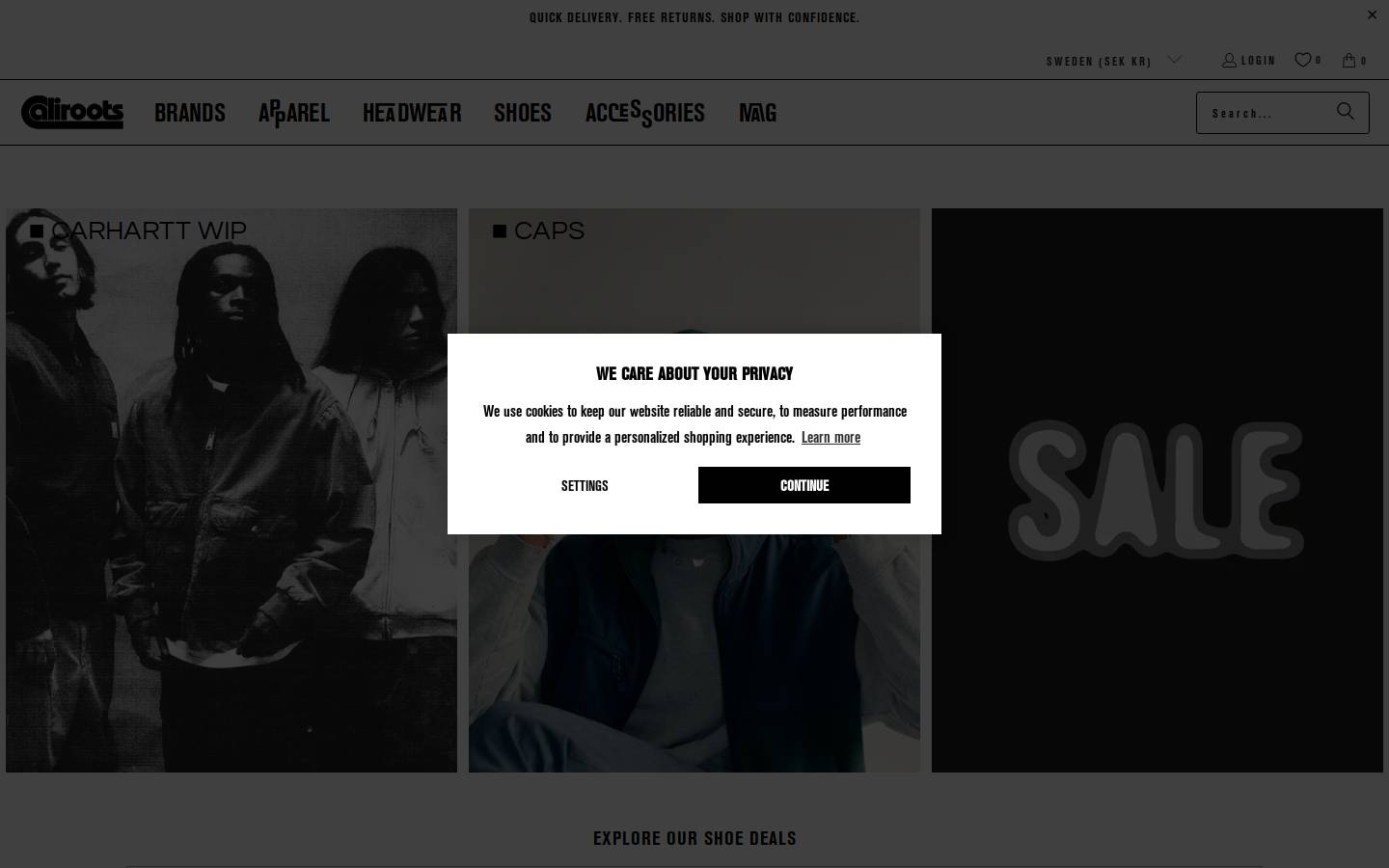 Caliroots homepage screenshot