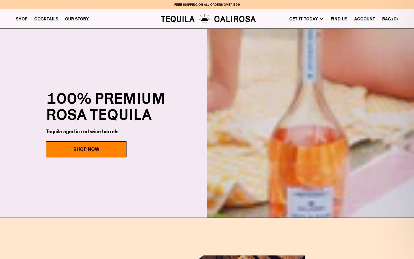 calirosatequila.com homepage screenshot