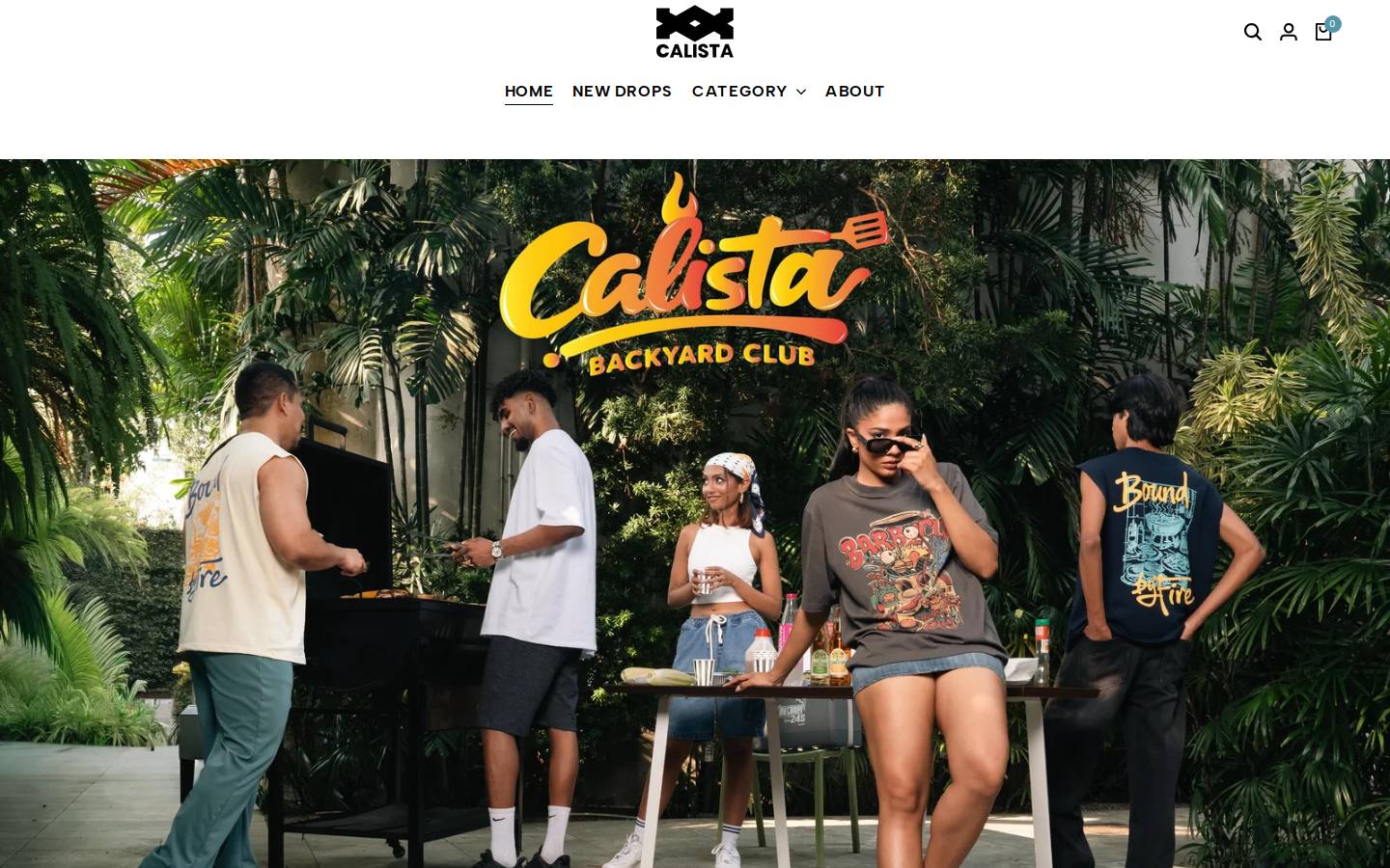 calistaclothing.com homepage screenshot