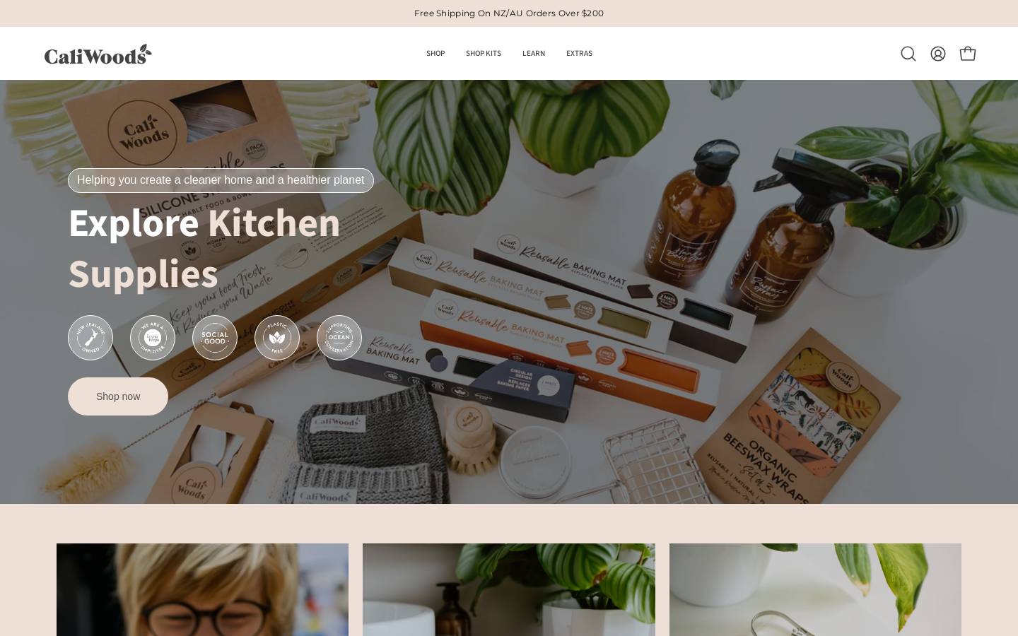 caliwood.co.nz homepage screenshot
