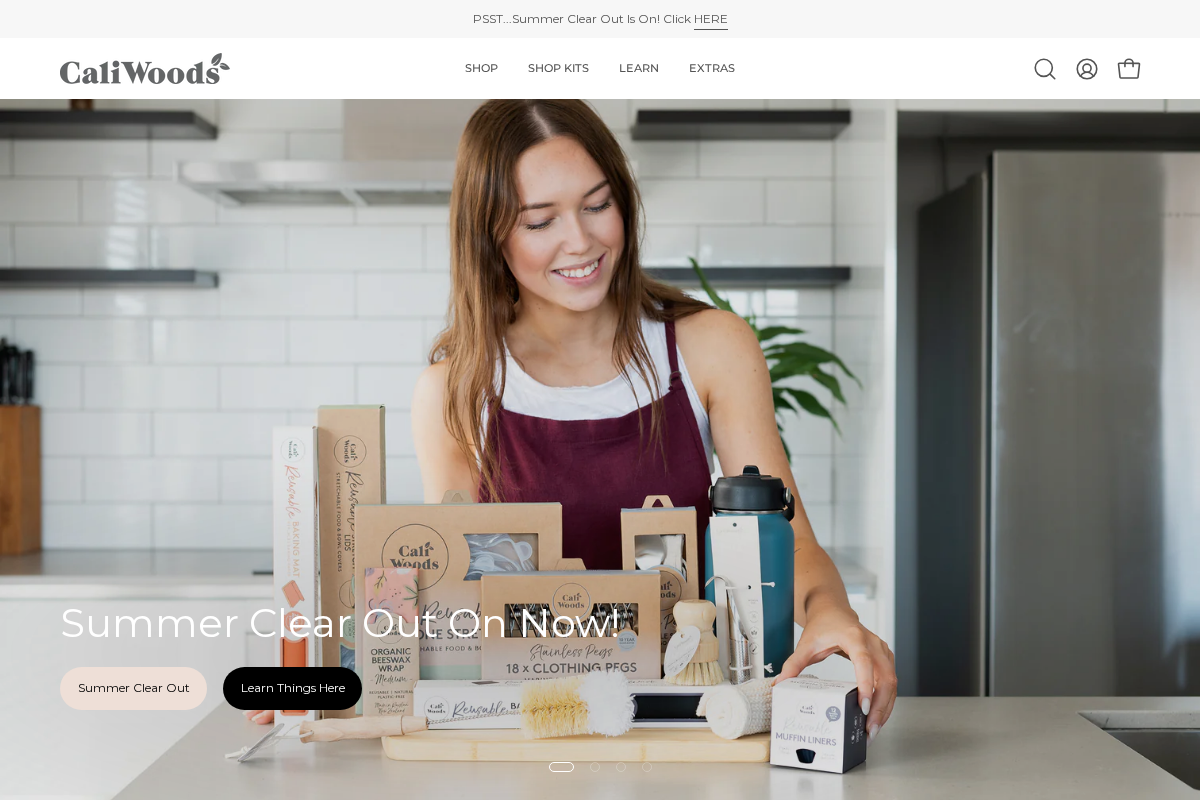 CaliWoods homepage screenshot