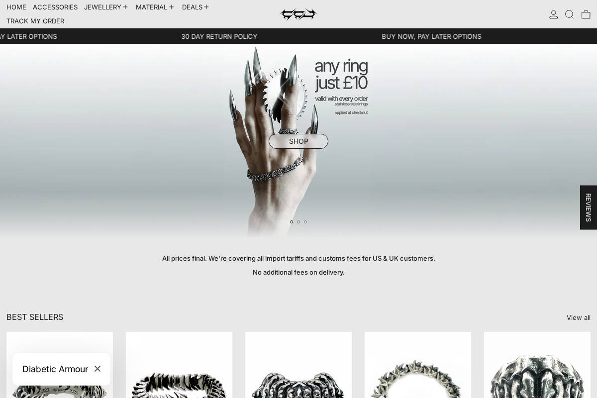 Caljewellery homepage screenshot