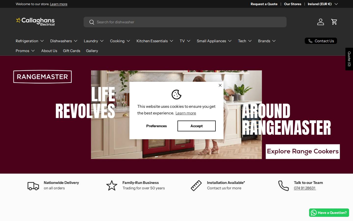 Callaghans Electrical homepage screenshot