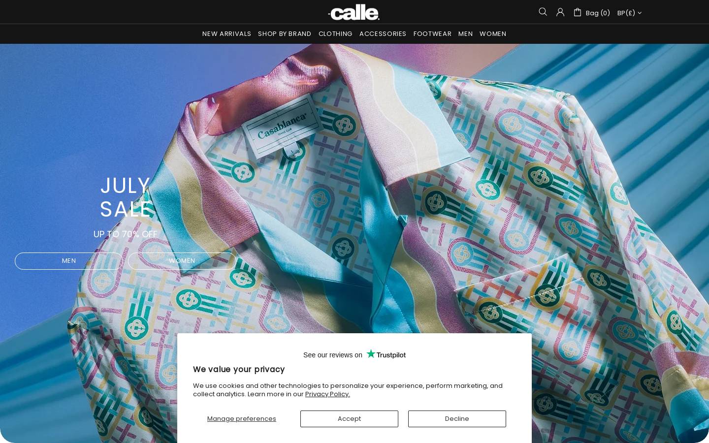 Callecouture homepage screenshot