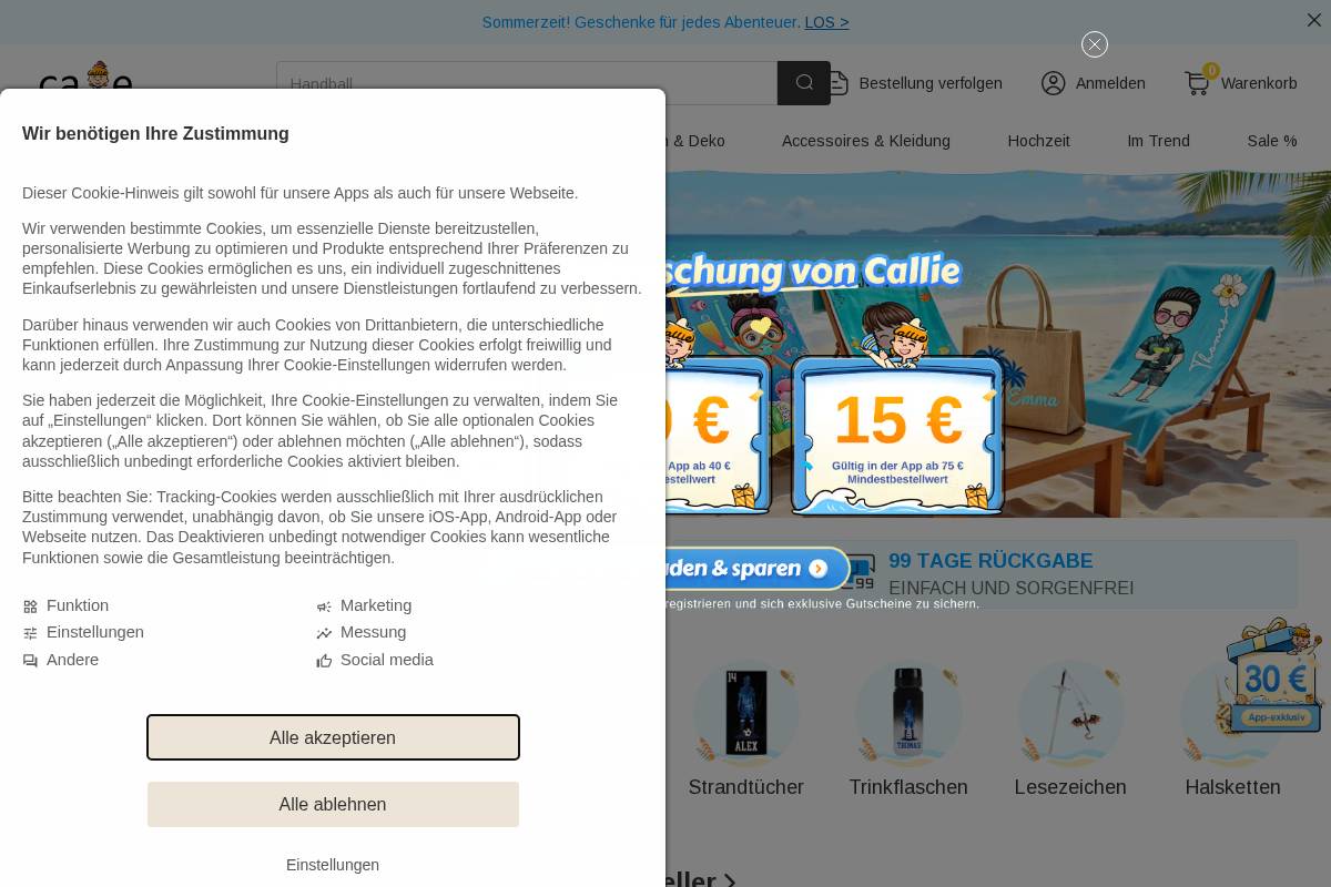 callie.de homepage screenshot