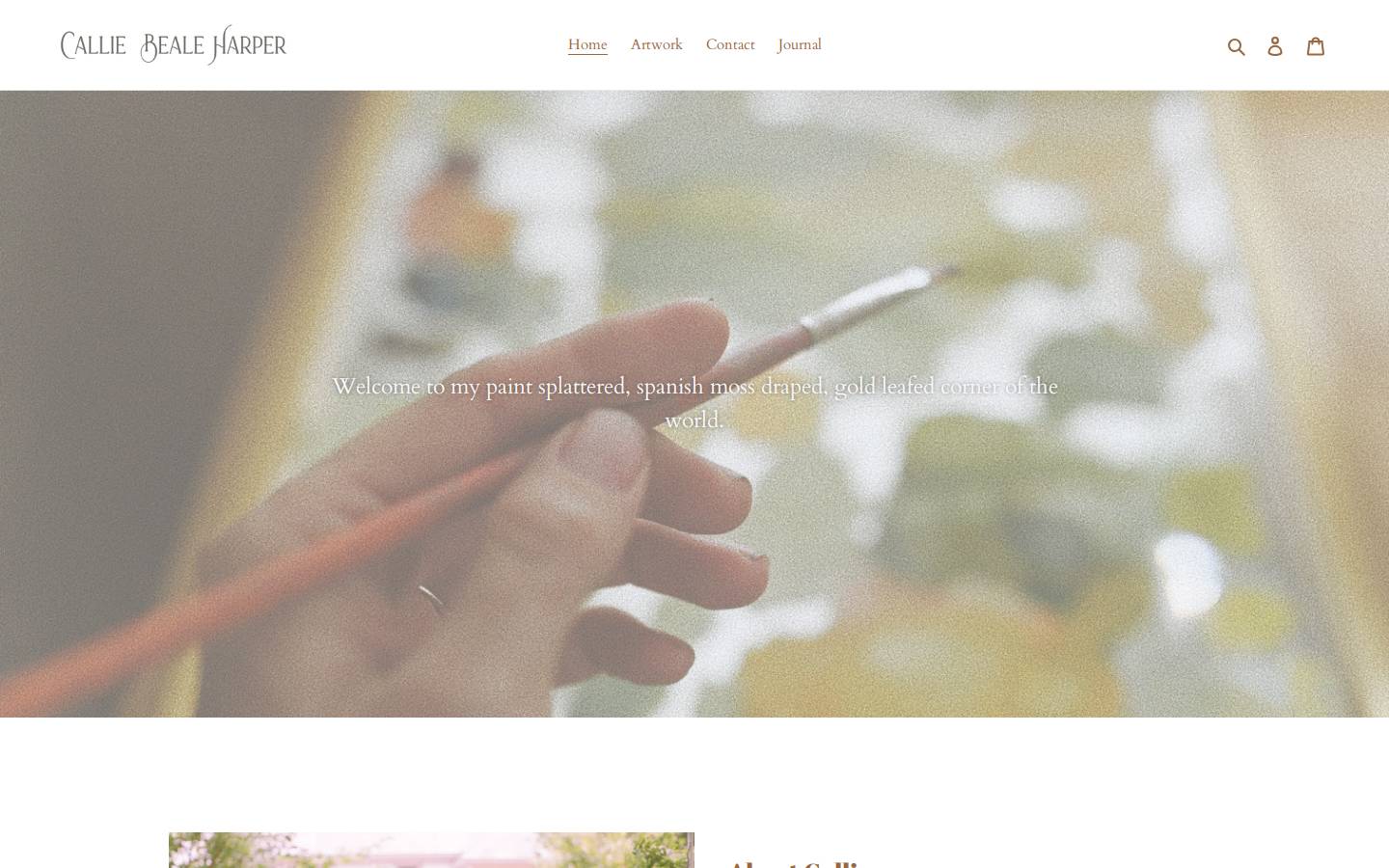 calliebealeharper.com homepage screenshot