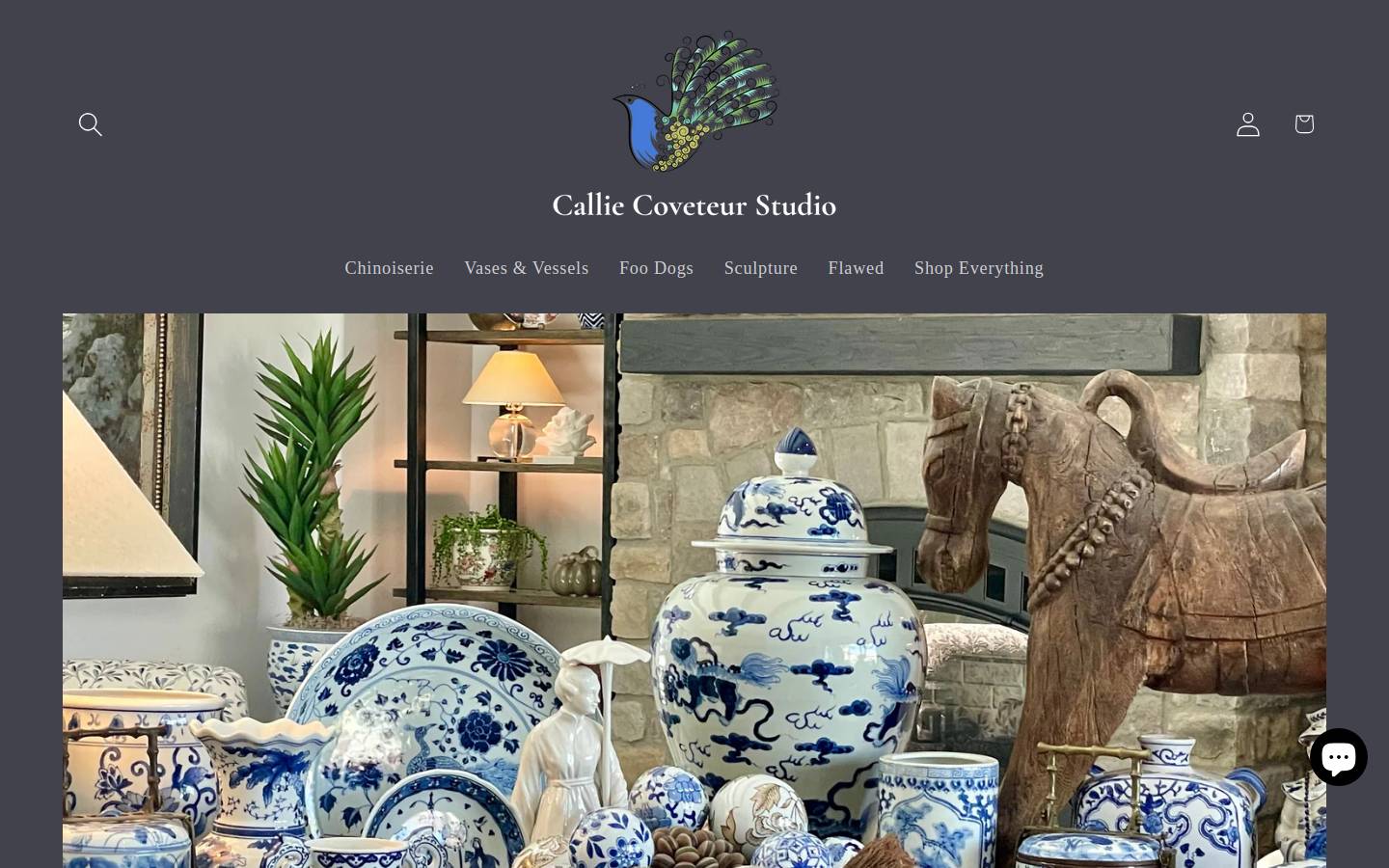 calliecoveteurstudio.com homepage screenshot