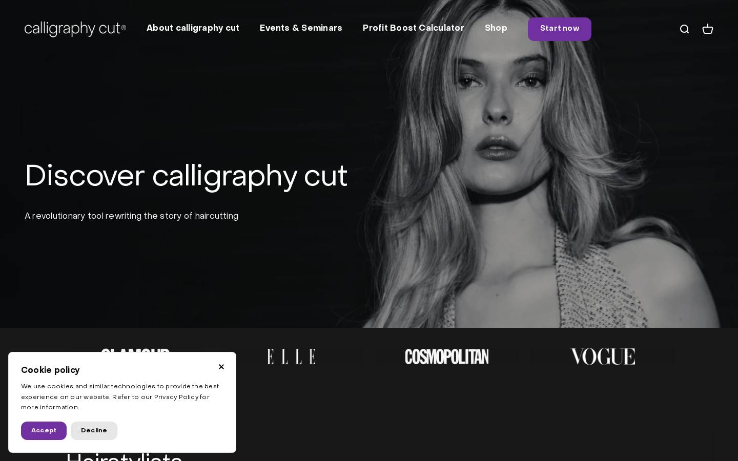 calligraphy-cut.us homepage screenshot