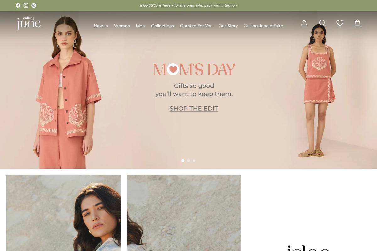 callingjune.com homepage screenshot