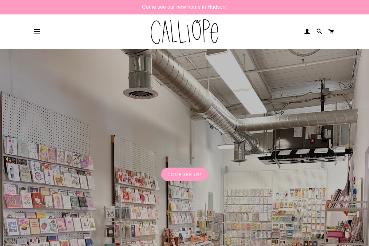 calliopepaperie.com homepage screenshot