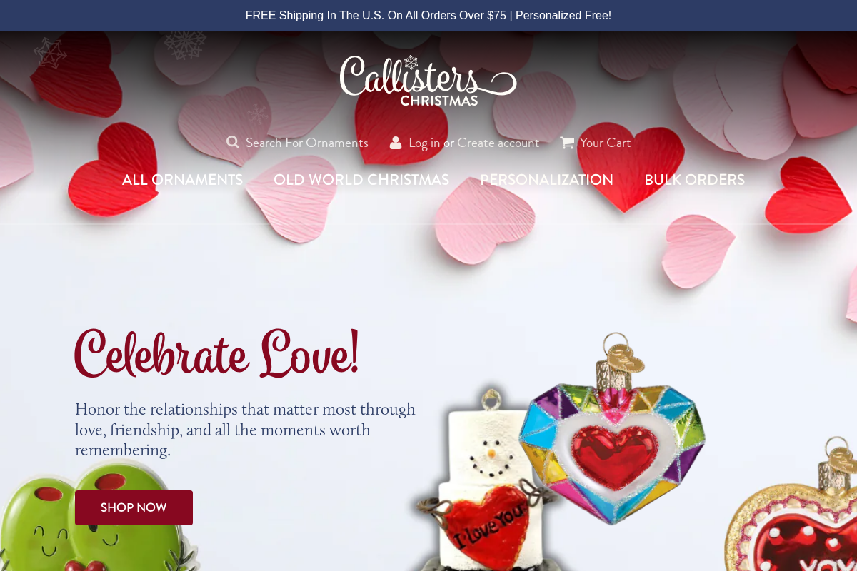 callisterschristmas.com homepage screenshot