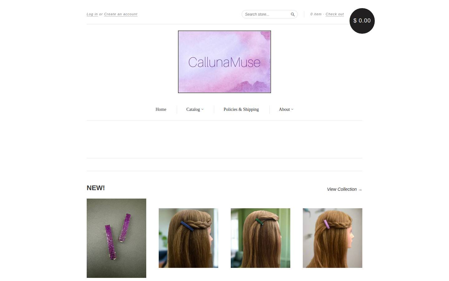 callunamuse.com homepage screenshot