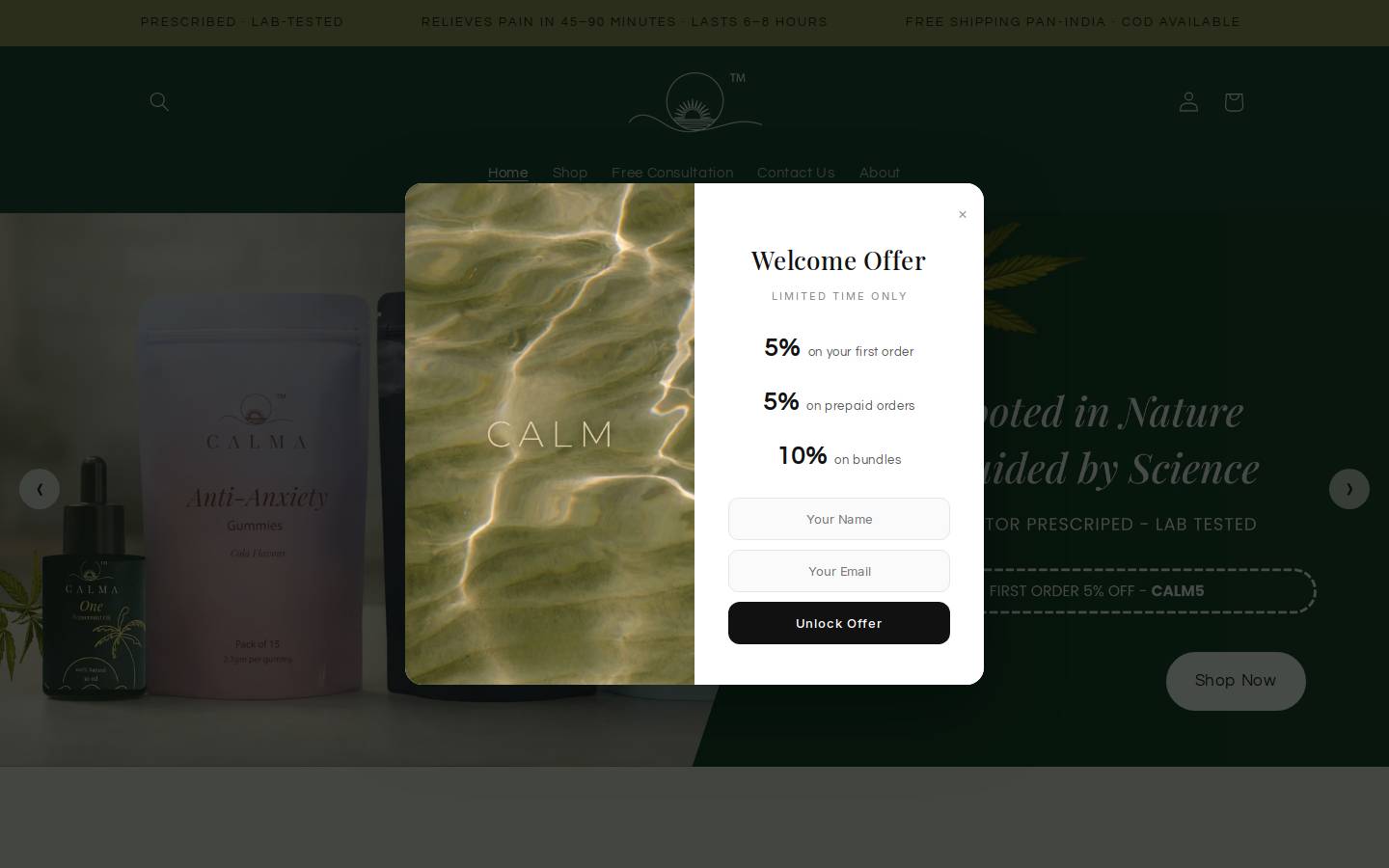calma.care homepage screenshot
